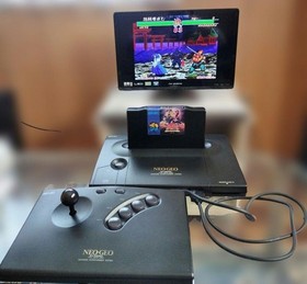 SNK Neo Geo AES NEO-0 Console Complete Set Black Tested Used With Box & Software
