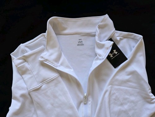 UNDER ARMOUR WOMEN UA MOTION FULL ZIP JACKET WHITE SZ L OR XL #1383687-NWT - Picture 3 of 8