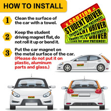 3 Pcs student driver Car Magnet - New driver magnet for Car Funny Be Patient ...