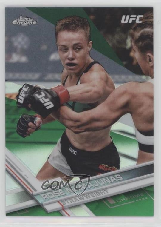 2017 Topps Chrome UFC Green Refractor 9/99 Rose Namajunas #1 4x4