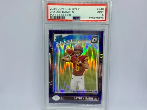 🔥2024 Jayden Daniels DonRuss Optic -  Purple Shock (RC) PSA 9🔥
