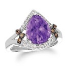 Le Vian 14K White Gold Cocktail Ring for Women 3.20 cts Amethyst Diamond Size 4 — photo 1