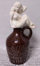 RARE Vtg Lay Off This Old Mans Private Stuff Decanter Jug Nude Lady pin up