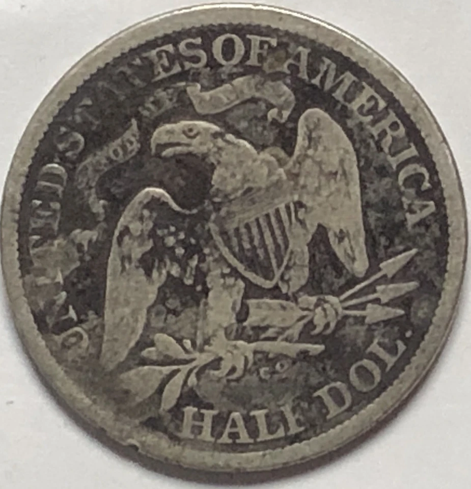 1876 CC LIBERTY SEATED HALF DOLLAR "VG/G CONIDTION" - PIECE OF THE OLD WEST!💥✅ - Image 2 of 4