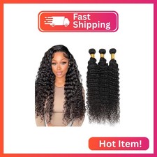 Deep Wave Bundles Human Hair 20 22 24 Inch 1B Natural Black Deep Wave Human Hai