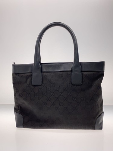 GUCCI Tote Bag Canvas BLK 002 1119 From Japan - Picture 3 of 8