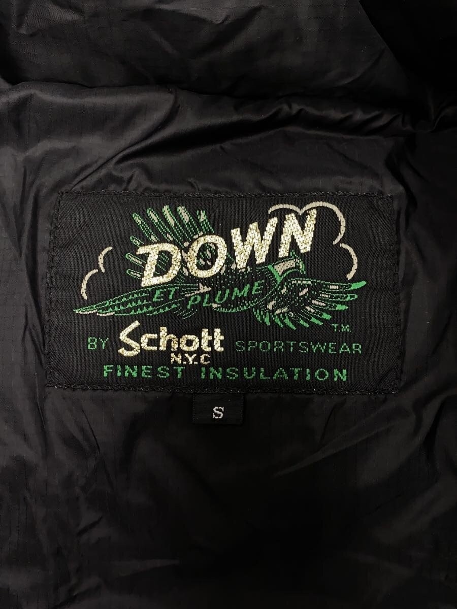 Schott Down Jacket S Nylon BLK Plain 3182018 - image 3