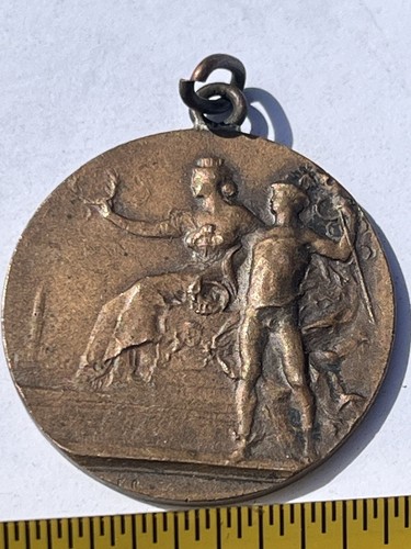 Original WW1  Italian Italy 1922 1943 Commemorative Medal Civic School Genoa