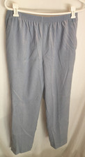 WOMENS GRAY ALFRED DUNNER ELASTIC WAIST PULL ON DRESS PANTS SIZE 10P 30-40X27