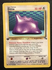 Pokémon TCG Fossil Ditto 18/62 1st Edition Non-Holo Rare MP