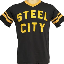 Steel City Pittsburgh Men's T-shirt Black & Yellow Medium Short Sleeve