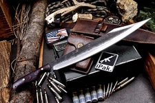CFK IPAK Handmade D2 Custom MICARTA Needle Point Machete ChoppingHunting Knife