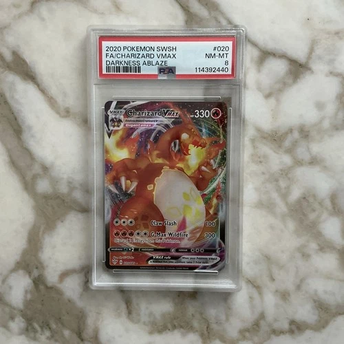 Pokemon 2020 Charizard VMAX 020/189 Full Art Darkness Ablaze MINT PSA 8