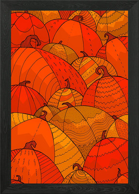 Herbst Kürbis Muster Gerahmtes Wandbild Poster Leinwanddruck Bild