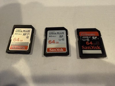 SanDisk Ultra PLUS & Extreme High Speed 64GB SDXC Class 10 Memory Card