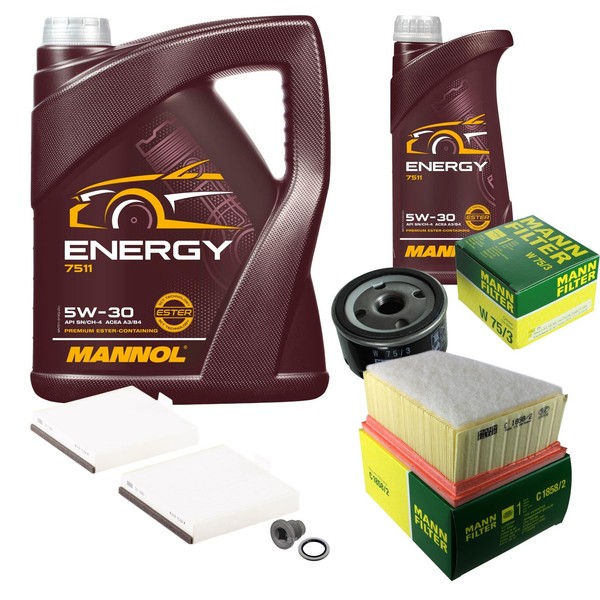 Mann Inspektionspaket 6L Mannol Energy 5W-30 FüR Renault Espace III 2.0 16V-image