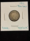 1911 Barber Dime Circulated “925019”  United States 10c Silver