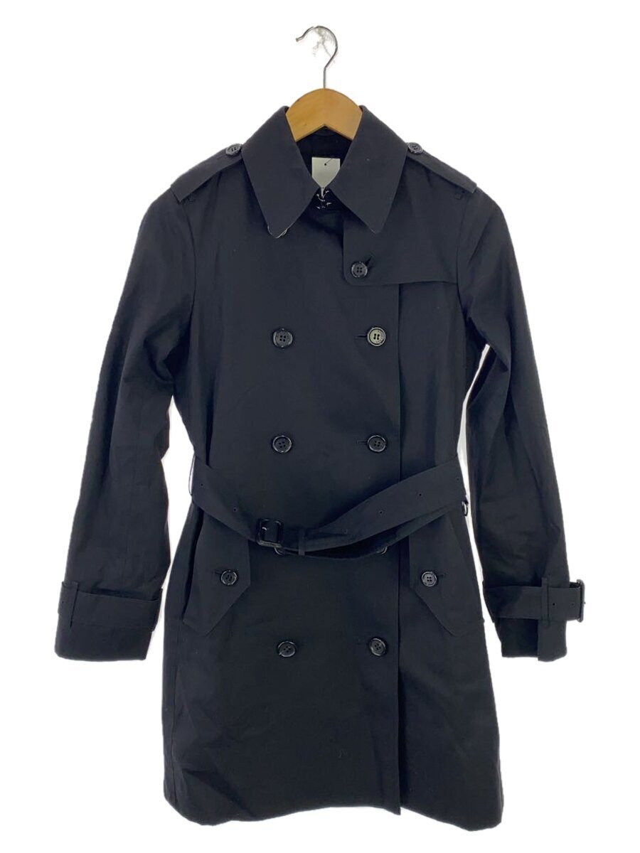 BURBERRY LONDON Women's Black Cotton Trench Coat Japan Size 38