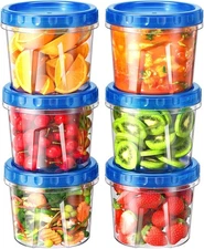 6 Pack-24 oz Freezer Storage Containers, Plastic Food Storage Containers