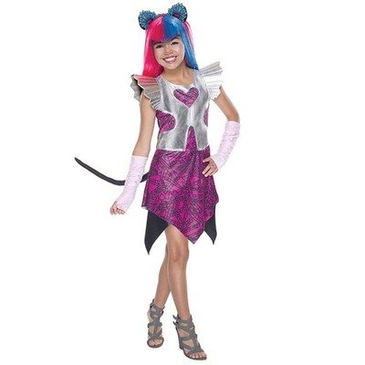KINDER CATTY NOIR KOSTÜM Karneval Monster High Katzen Mädchen Kleid & Schwanz
