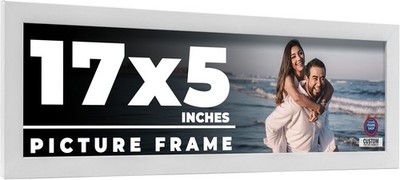 17x5 Frame White Wood Picture Photo Frame with UV Acrylic and Acid Free Backing