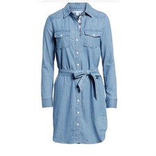 Draper James Belted Chambray Shirtdress Size 4