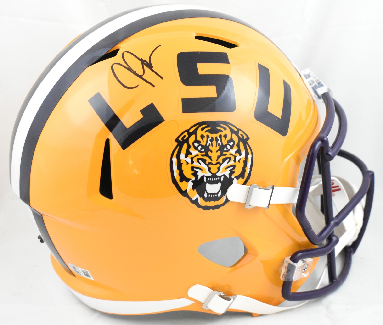Justin Jefferson Autographed Signed LSU Tigers F/S Speed Helmet - Beckett W Hologram 