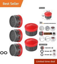 Easy Install Faucet Aerator 2.2 GPM Flow Restrictor for Bathroom Faucets 5 Pack