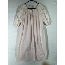 VTG Miss Elaine Lace Smocked Nightgown/Robe Set Women S Pink Victorian Feminine