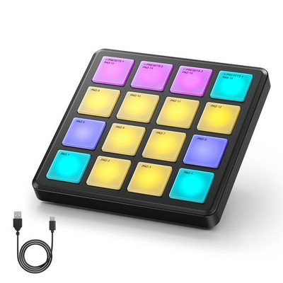 Donner STARRYPAD MINI Tragbare Drum-Maschine mit 16 Pads und USB-MIDI