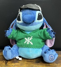 Disney Store Stitch Wearing Green Snow Flake Sweater & Hat Plush 11" Free Ship