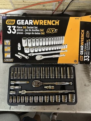 NEW GearWrench 33 Piece SAE Socket Set 90T PN: 80714D - Image 1 of 4