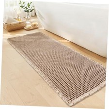 Waffle Runner Bath Mat - Long Boho Bathroom Rugs Non Slip Washable, Super