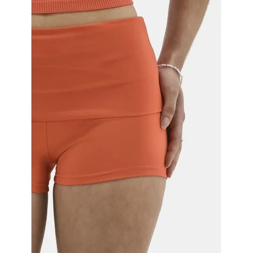 No Boundaries SIZE S-4-6 Foldover Shorts, 2.25” Inseam, Women's ORANGE - Picture 5 of 20