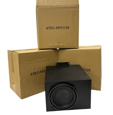 Lot of 4 ATEC SP21120 Wall Mounted Speaker w/ Bass & Volume Controls on Side