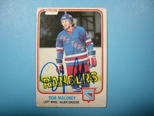 1981/82 O-PEE-CHEE NHL HOCKEY CARD #228 DON MALONEY VG AUTO AUTOGRAPH OPC