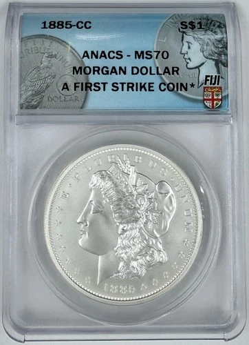 2023 Fiji $1 1885-CC Morgan Silver Dollar ANACS MS 70 First Strike 1 oz .999