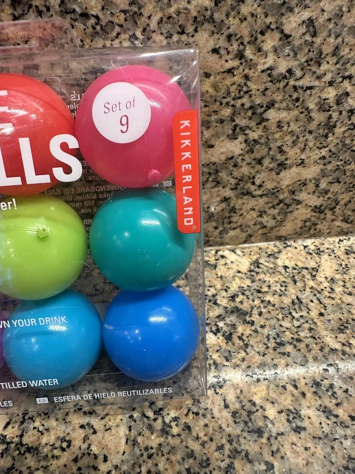 Kikkerland Reusable Ice Balls Set Of 9 Multicolor Drink Chillers Distilled Water - Image 4 of 4