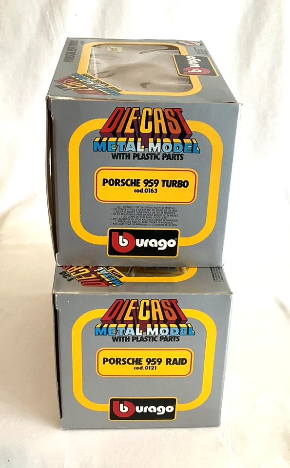 Lote de 2 Porsche 959 Bburago escala 1/24 vintage 1983 *MNM* ¡NUEVO EN CAJA! Foto 4 de 4
