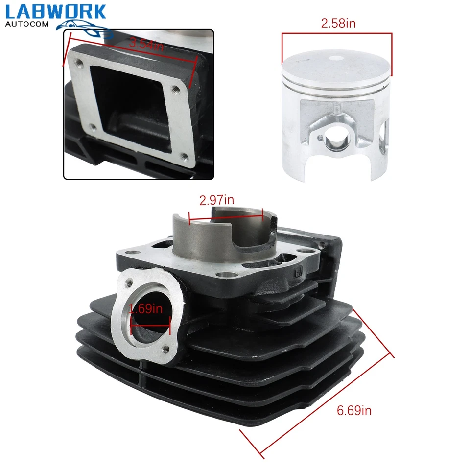 DT175 Cylinder Piston Top End Rebuild Kit fit for Yamaha DT175F DT175G 1978-81 - Image 2 of 4