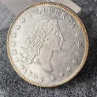 1794 FLOWING HAIR DOLLAR coin tribute 30mm fat BU round silver
