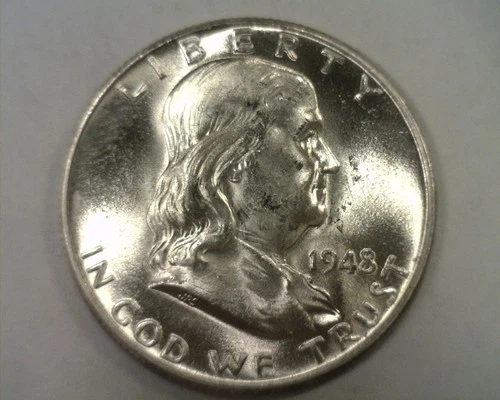 1948 FRANKLIN HALF CHOICE UNCIRCULATED FULL BELL LINES CH. UNC. FBL ORIGINAL