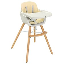 Baby Convertible High Chair Toddlers Wooden Multi-functional Highchair White