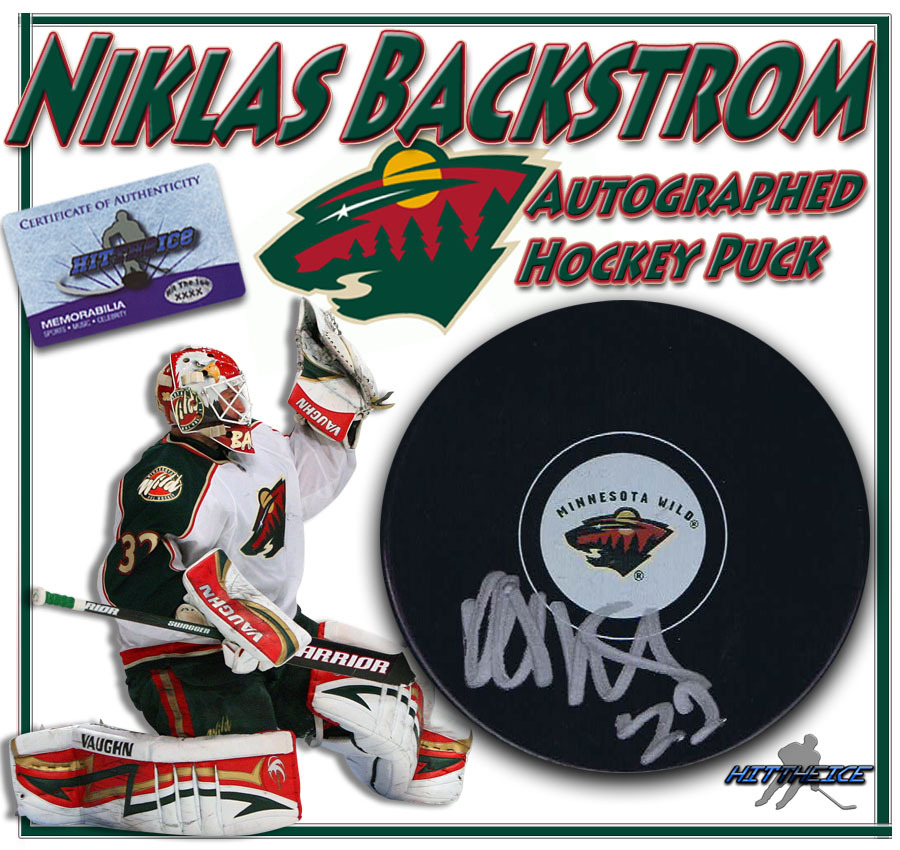 Photo Dédicacée Niklas Backstrom – Minnesota Wild – 8x10 – Originale Signée