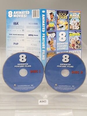 8 Animated Feature Films (DVD 2 Discs) No Case No Tracking | eBay