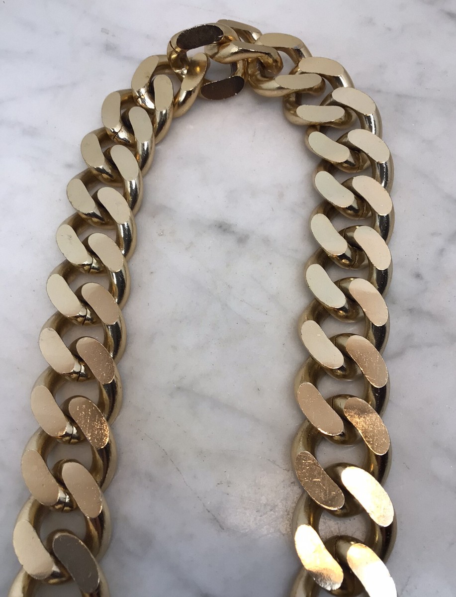 ACCESSOCRAFT vintage GOLD TONE BELT FLAT CURB CHAIN 32” waist Vintage Accessocraft N.Y.C. Gold Tone Metal Etruscan Buckle  main image 4