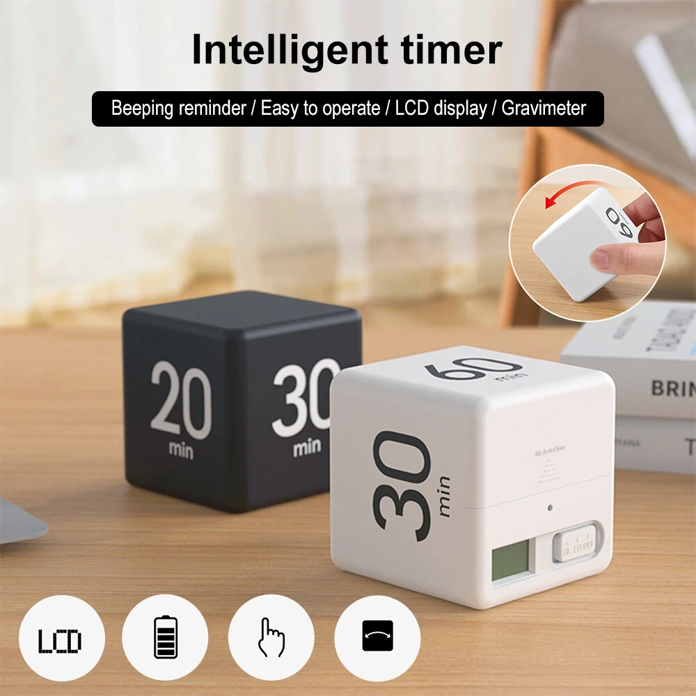 Clock Timer Alarm Cube Digital 15-20-30-60 Minutes Time Management | Ebay