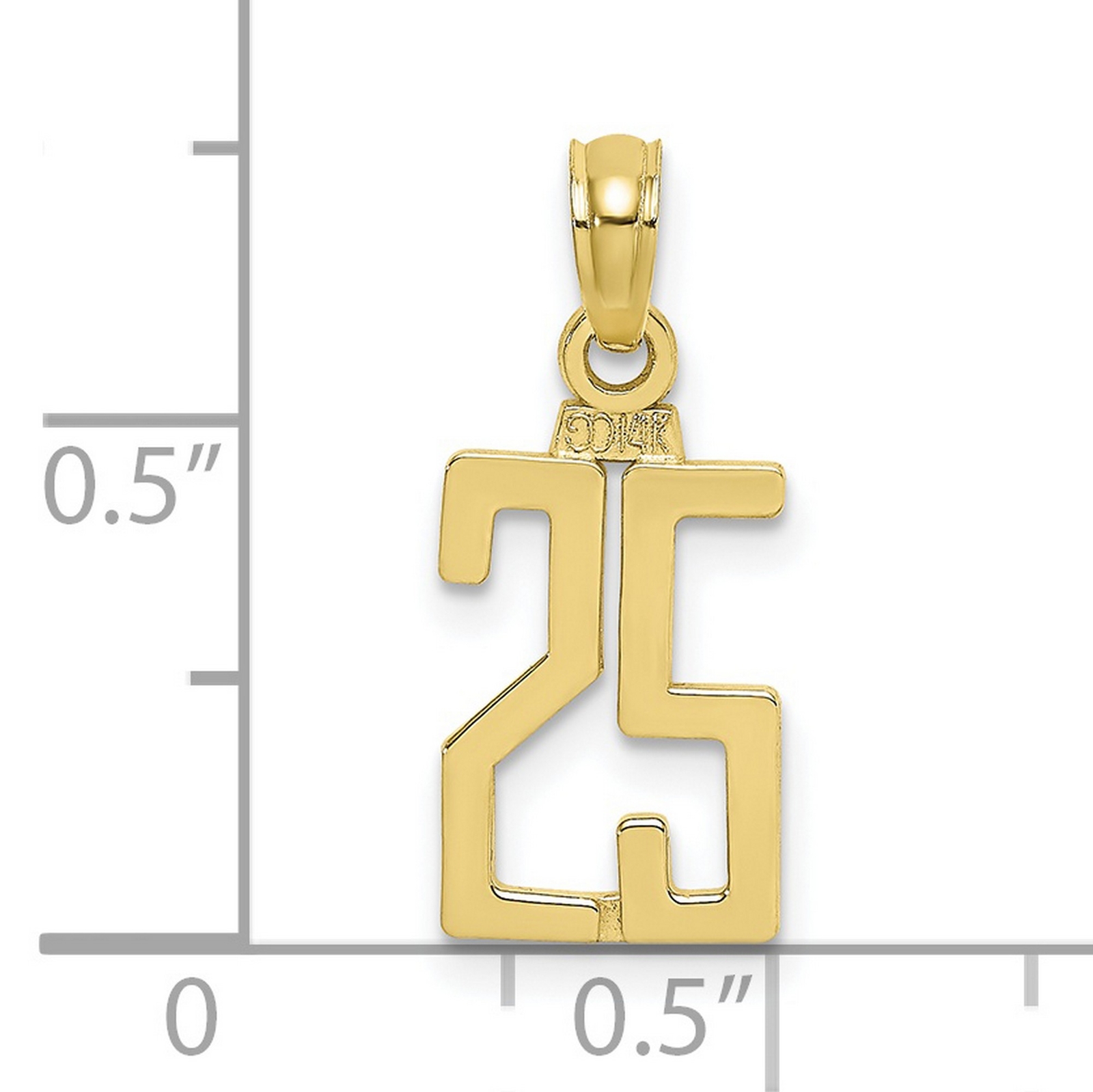 10k Yellow Gold Number 25 Charm Pendant 13 mm x 8 mm | eBay