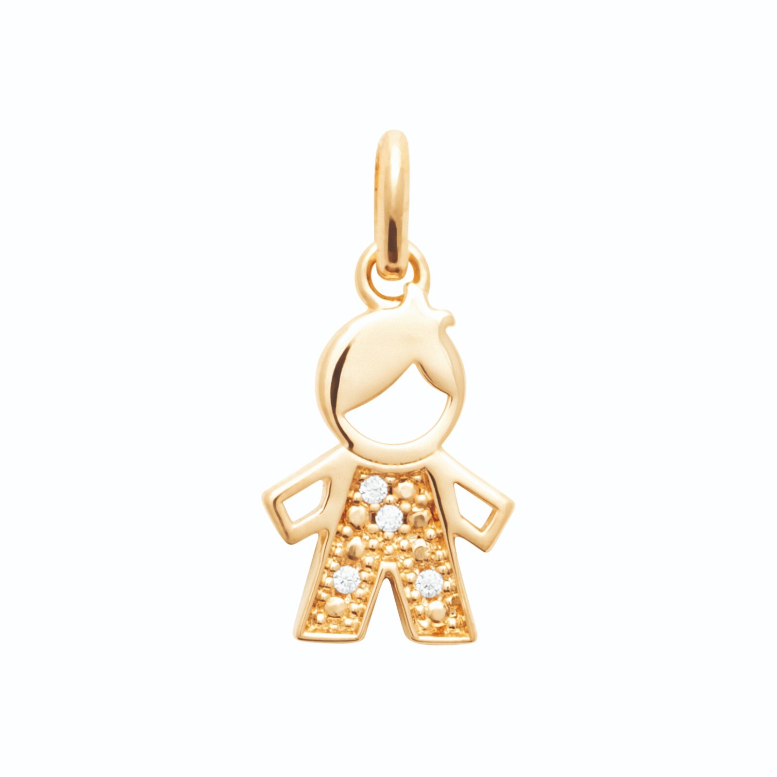 Pendentif garçon or et zirconium bijou élégant pour le quotidien