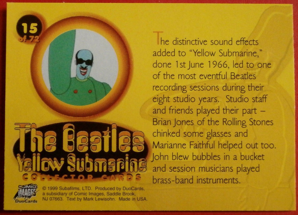 THE BEATLES YELLOW SUBMARINE Card #15 Brian Jones and - Main Image